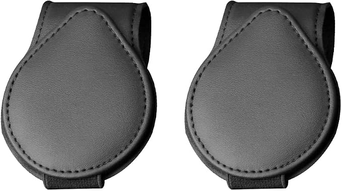 Mandark 2PCS Magnetic Sunglass Holder for Car Visor, Leather Vehicle Eyeglass Hanger Clip, Automotive Interior Ticket Card Glasses Organizer Clamp Accessories, Universal Fit (Black) - Image 7