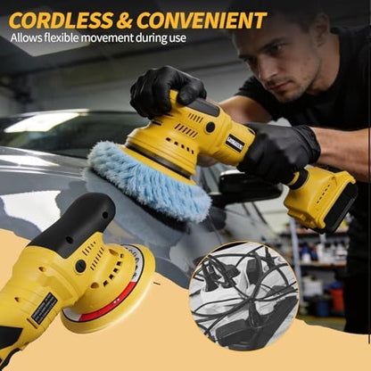 Polisher for Car Detailing to 5500Rpm (Yellow, Upgraded Version) - Image 5
