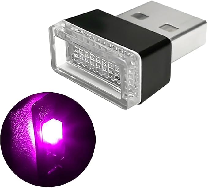 BESULEN Car Interior Atmosphere Lamp, Plug-In USB LED Light, Purple | Car Interior Atmosphere Lamp, USB LED Ambient Lighting Kit, Universal Fit SUV Sedan Truck, Night Light Decoration by BESULEN
