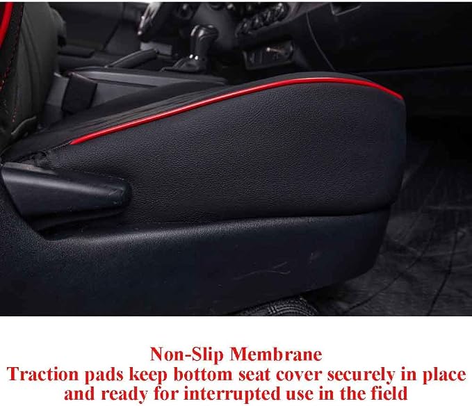 EKR Car Rogue Seat Covers 2020-2021(Sport),Leatherette Full Set | Custom Fit for Nissan Rogue Sport S/SV/SL 2020 2021 2022,Faux Leather(Black with Red Piping) - Image 2