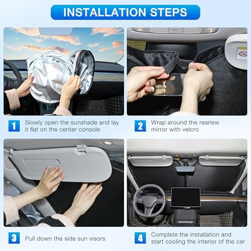 INSAUTO Custom Fit Windshield Sun Shade for Cadillac XT5 2017-2026 - Image 6