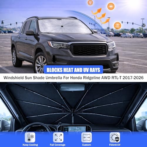 Windshield Sun Shade Umbrella for Honda Ridgeline AWD RTL-T 2017-2026 - Image 3