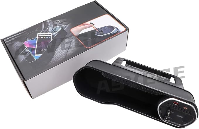 Car Seat Gap Filler Organizer with Wireless Charger,Cigarette Lighter | ASVEGE 5 In 1 Quick Charge Storage Box with 2 USB Ports & 2 60W Retractable Charging Cable,Cup Holder for Sedans Suv Truck - Image 7