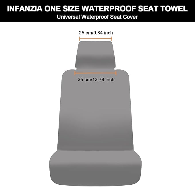 INFANZIA Waterproof Car Seat Cover Towel, Non-Slip Neoprene, Black,1PCS | Carseat Protector Machine-Washable & Removable Universal fit SUV,Trunks, Absorbs sweat, for Gym/Yoga/Workout - Image 7