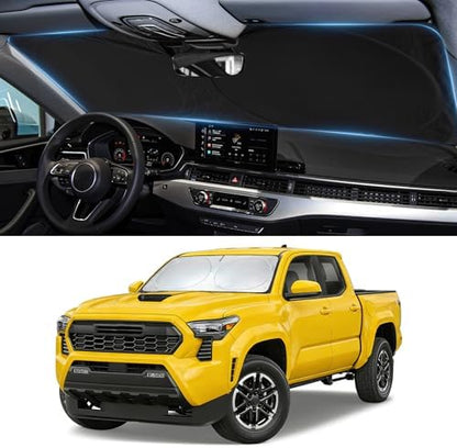 Windshield Sunshade for Toyota Tacoma 2016-2026 2Dr 4Dr Pickup Sun Visor by BOODANCARS