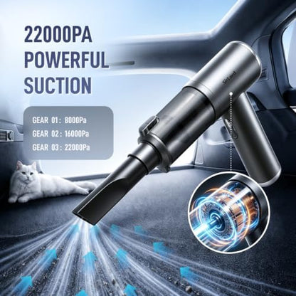 SirLord Portable Handheld Car Vacuum, 22000Pa Strong Suction for Car - Image 3