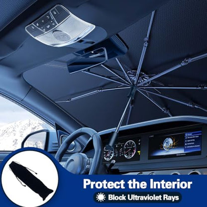 2026 Windshield Sun Shade Umbrella, Foldable Car Sunshade, 99% UV Block - Image 3