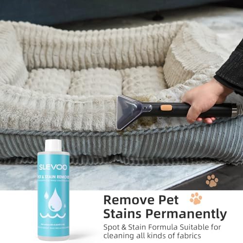 Slevoo 450W Portable Carpet Cleaner Machine with 1 Bottle Cleaning Solutions, Strong Suction Upholstery and Furniture Cleaner for Cleaning Stairs, Car Interiors, for Pet Footprint, Dust, Oil (Orange) - Image 2