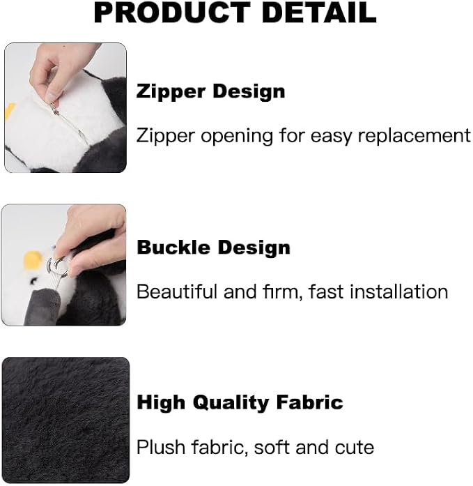 Penguin Car Tissue Holder Plush Cute Hanging Paper Towel Dispenser for Handle or Seat Back Soft Animal Design for Car Home Bathroom - Image 5