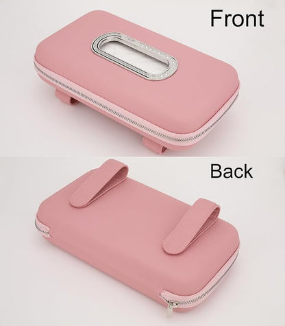 Car Tissue Holder, Sun Visor Napkin Holder, Luxury PU Leather Backseat Tissue Case Holder (Pink) - Image 6