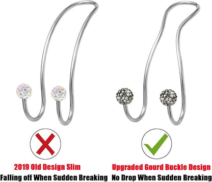 Bling Purse Hook for Car Headrest, Cute Car Seat Hooks (2Pack) | Upgraded,Durable Stainless,Car Purse Hanger,Purse holder,Rhinestones,Bag Hooks,Car Hooks for Purses and Bags Cute,Grey - Image 5