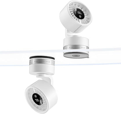 Upgraded Suction Cup Wall Mounted Fan with 4000mAh Battery, 5 Speeds Adjustable 180 Tilt 340 Rotation - Rechargeable Portable Fan Strong Suction for Home, Kitchen, Bathroom, RV, Office, Gym, Cruise by IntelligentAccompanyingTravel