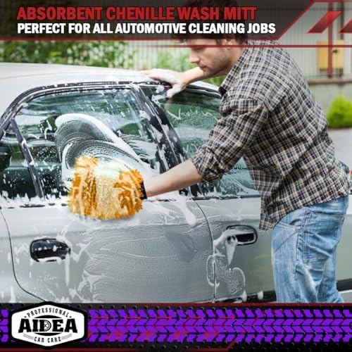 AIDEA Car Wash Mitt Microfiber, 2PK, Car Wash Brush, 7.12''X10.14'' - Image 6
