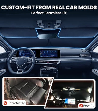 Zanch Custom Windshield Sun Shade for Kia K5 2021-2026, 7-Layer UV & Heat Block, 3D Laser Scanned, Interior Protection, Keep Car Cooler, Foldable Car Accessories - Image 4
