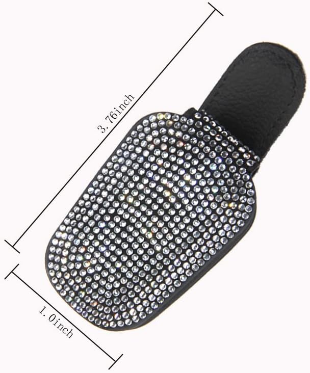 ACODABLEM Bling Car Glass Holder Sun Visor, Bling Crystal Rhinestone Sunglasses Magnetic Holder Mount Universal Eyeglasses Hanger Clip, Ticket Card Clip for Car, Car Sun Visor Accessories (Sliver) - Image 6