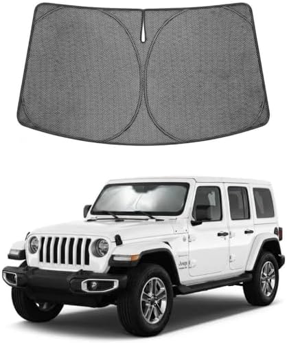 Proadsy Custom Fit Car Windshield Sun Shade for 2018-2026 Jeep Wrangler by Proadsy