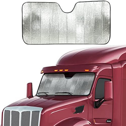 EcoNour Accordion Sun Shade Windshield for Trucks | Automotive Windshield Sun Shade to Keep Your Rig Safe | Fits for Semi Truck Windshields, Commercial & Big Rig Truck | XXL (80 x 30 inches) by EcoNour