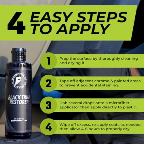 ExoForma Black Trim Restorer - Lasts 6+ Months, Dye Infused Waterproof Plastic Restorer for Cars - Perfect for Faded Bumpers, Trim & Vinyl on Jeeps, Truck Beds, Avalanches & ATVs | 8oz - Image 6
