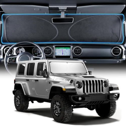 Windshield Sun Shade for Jeep Wrangler and Gladiator, XS (59“x 21”) by Unknown