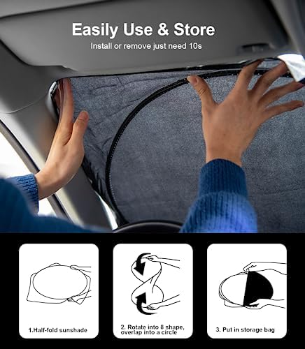 INSAUTO for Accord 2026 Windshield Sun Shade Sunshade Protector for Honda Accord 2021 2022 2023 2024 2025 Windshield Cover Sun Visor Foldable Window Heat Shield Reflector Blocks UV Ray Car Accessories - Image 5
