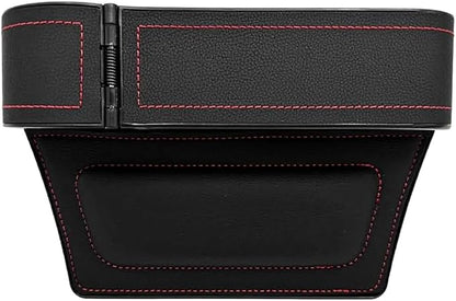 Car Seat Gap Filler Organizer with Cup Holder Expander, Leather Console Seam Filler Storage Box, Auto Front Seat Gap Organizer for Phones Keys Glasses, Universal Fit (Black/Red Driver) - Image 7