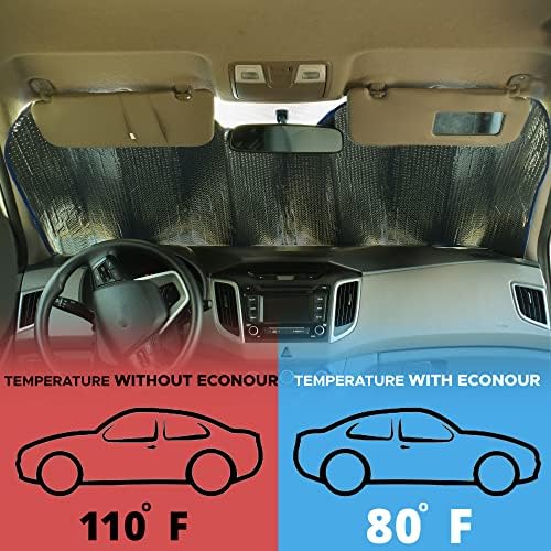 EcoNour Accordion Car Windshield Sun Shade (Gray) | Foldable Car Window Shades for UV Protection & Heat Block | Keeps Interior Cool | Sun Blocker for Front Window | 58 x 28 Inches - Image 6
