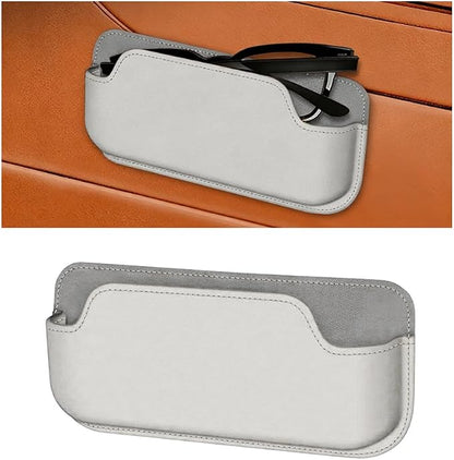 Sunglasses Holders for Car Dashboard, Self Adhesive Vehicle Center Console Glasses Storage Case, Automotive Interior Eyeglasses Storage Box Organizer, Universal Fit (White) by Unknown