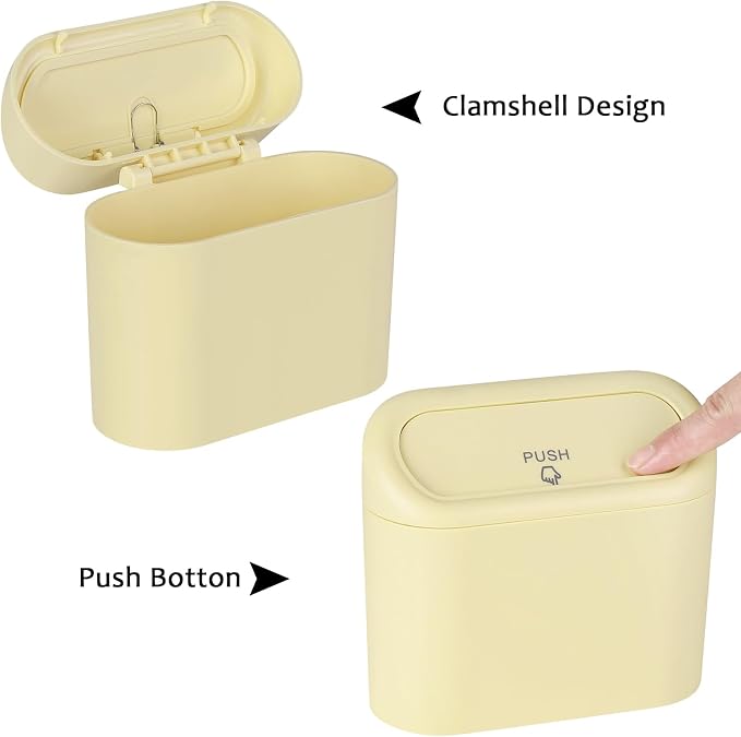 Accmor Car Trash Can, Portable Vehicle Trash Bin with Lid, Car Dustbin Garbage Organizer Holder with One Roll Trash Bag, Leakproof Hanging Mini Cars Storage Bag Container for Auto, SUV, Office (Beige) - Image 4