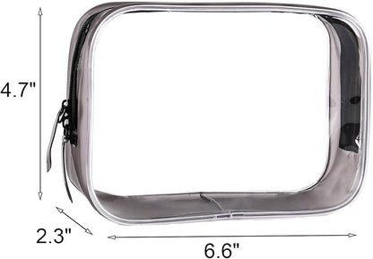 Buminee Clear Pouch Small, 6.6"x2.3"x4.7" TSA Approved Toiletry Bag, Travel Bags for Toiletries, Cosmetic Bag for Women and Men - 1 Pack Black - Image 2