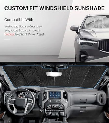 Pigenius Windshield Sunshade for Subaru Crosstrek 2018-2023, Impreza 2017-2023. Without Eyesight Driver Assist- AstraGuard - Image 2