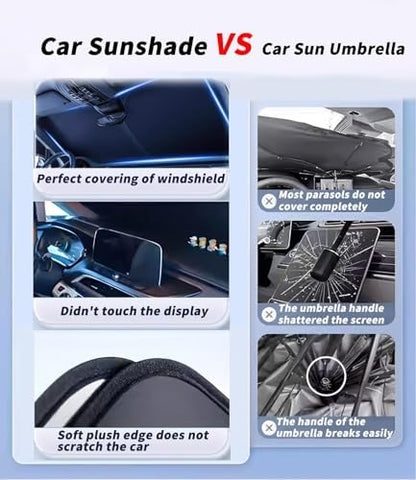 Custom-Fit for BMW Windshield Sun Shade, Car Sunshade Cover UV Block Car Front Window with Foldable Sun Shade Cover Cool Protection Visor, Designed for BM-W Accessories (for BMW X2) - Image 5