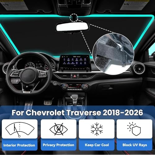 Custom Fit Chevrolet Traverse 2018-2026 Chevy Traverse Windshield Sun Shade - Image 2