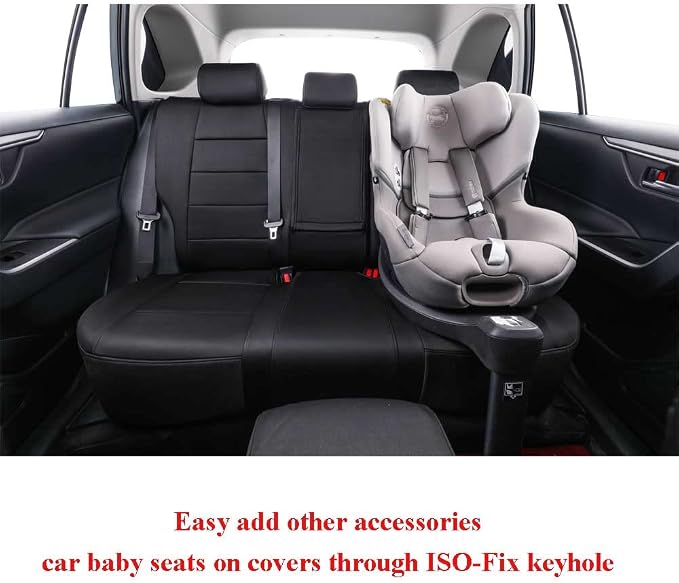 EKR Rav4 Seat Covers Custom Fit for Toyota Rav4 (Only Hybrid) 2019-2025 LE,XLE,XLE Premium,Limited,Woodland Edition,Car Seat Cover Full Set for SUV,Neoprene(Black) - Image 3