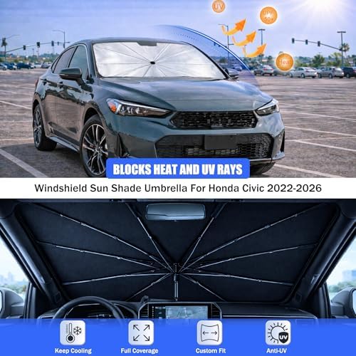 Car Windshield Sun Shade Umbrella for Honda Civic 2022-2026 - Image 3
