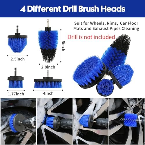 Qydipclin 38Pcs Car Detailing Kit, Car Detailing Brush Set, Car Wash Cleaning Kit, Car Detailing Brushes, Professional Car Care Kit for Interior Exterior Wheels, Blue - Image 2