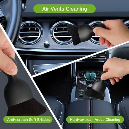 Qydipclin 10pcs Windshield Cleaner Tool, Car Window Cleaning Wash Kit with 4 Reusable Microfiber Pads 1 Spray Bottle and Extendable Handle Auto Glass Wiper Kit, Green - Image 7