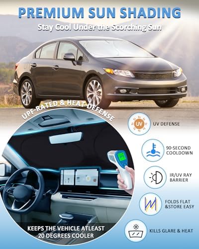 Windshield Sun Shade for 2006–2009 2010 2011 Honda Civic Windshield Cover - Image 2
