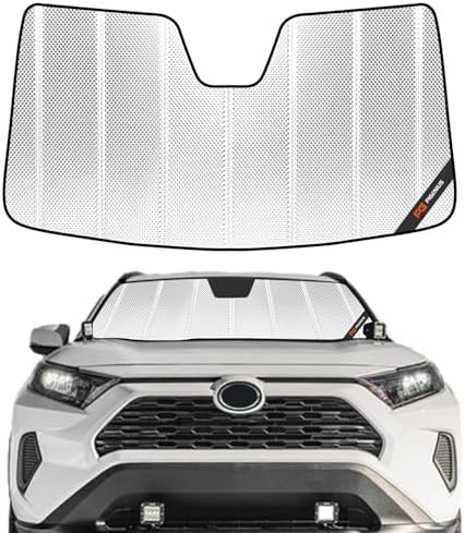 Pigenius Windshield Sun Shade for Toyota RAV4 2019-2025; RAV4 Prime 2021-2024. Reflective Aluminum Film Front Window Sunshade - BLAZBLOCK by Pigenius