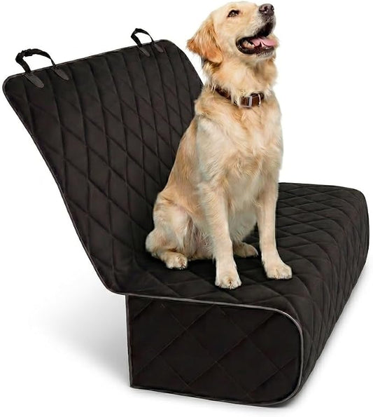 Black Car Rear Seat Cover for Dogs, Durable Waterproof & Scratch Resistant Vehicle Backseat Protector, Nonslip Dog Accessory & Pet Protection for Back Seats, Machine Washable by ActivePets