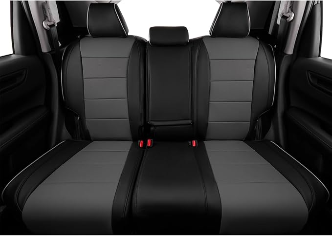 EKR Car Seat Covers for Honda HRV 2023-2027,Leatherette Full Set | Custom Fit for Honda HRV EX-L 2023-2027 Glove-Like Fit,Airbag Compatible,Easy Clean,Faux Leather(Black/Gray) - Image 4