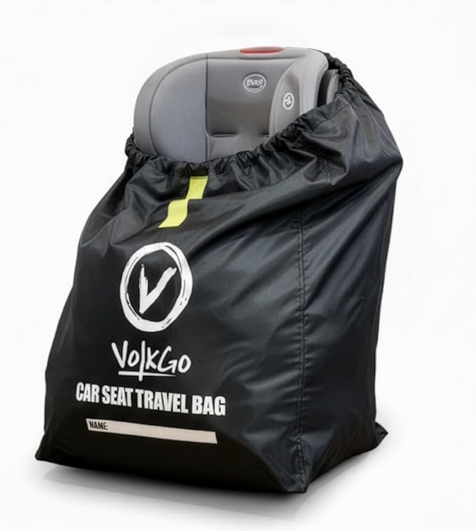 Car Seat Travel Bag for Air Travel - Large Bag for Airplane, Durable & Water-Resistant Protector with Pouch - Universal Size (Black) - Image 2