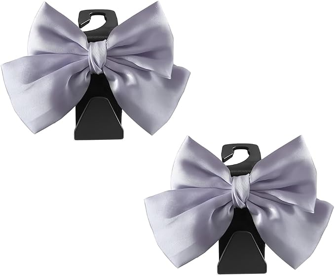 2PCS Car Seat Headrest Hook, Cute Bow Stylish Seat Back Purse Handbag Hanger Organizer, Multi-Purpose Auto Backseat Storage Hook Holder for Umbrella Coat Bag, Universal Fit (Purple) - Image 7