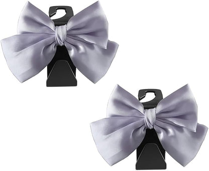 2PCS Car Seat Headrest Hook, Cute Bow Stylish Seat Back Purse Handbag Hanger Organizer, Multi-Purpose Auto Backseat Storage Hook Holder for Umbrella Coat Bag, Universal Fit (Purple) - Image 7