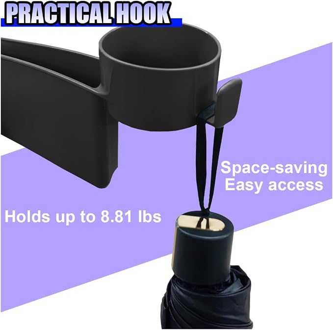 YoRise 2PCS Dual Slot Car Seat Gap Filler Organizer, Multifunctional Car Side Seat Gap Guard Spacer with Cup Holder, Universal Auto Storage Accessories for Preventing Items Falling Out (Black) - Image 7