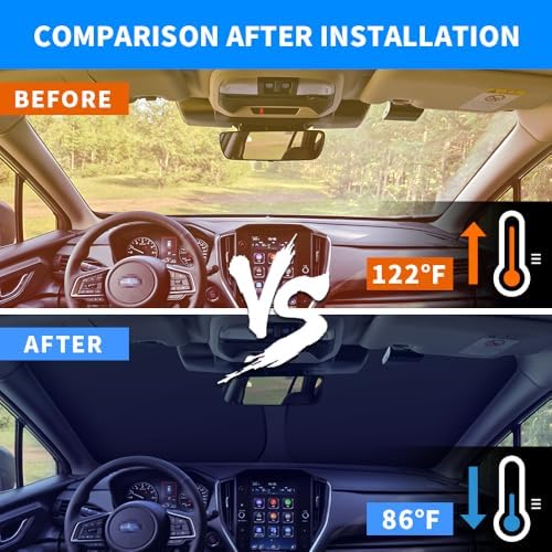 Front Windshield Sun Shade Custom Fit Compatible for GX400 GX460 2010-2023 Sunshade Foldable UV Ray Reflector Sun Visor Protector Accessories Shield Cover Reflective (for GX 2010-2023) - Image 4