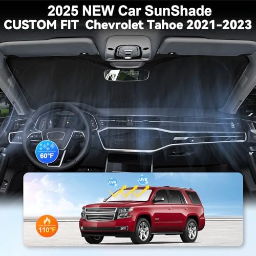 Windshield Sun Shade for 2015-2020 Chevrolet Chevy Suburban/Tahoe GMC Yukon - Image 4