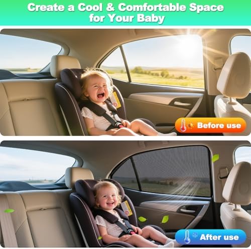 Camry Window Shades 2018-2024, Rear Side Mesh, 2PCS - Image 5