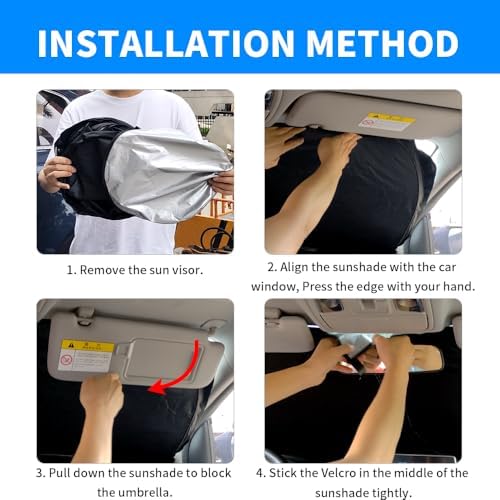 Front Windshield Sun Shade Custom Fit Compatible for RX350 RX350L RX450H 2009-present Sunshade Foldable UV Ray Reflector Sun Visor Protector Accessories Shield Cover Reflective (for RX 2009-present) - Image 5
