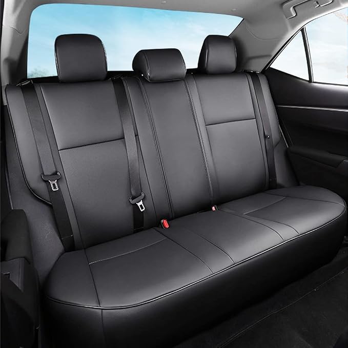CocheFamilia Custom Fit Corolla Car Seat Covers for Select 2014 2015 2016 2017 2018 2019 Toyota Corolla L LE LE Eco XLE Sedan - Full Set,Leather (Black) - Image 3