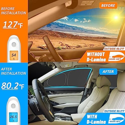 D-Lumina Side Window Sun Shade for 2015-2020 Fo-rd F150 F-150 Accessories (Not for 1 Door), Side Window Shades Sun Visor Protector Block UV Rays Heat, Foldable 2 Layers 210T Material Pack of 4 - Image 3